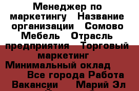 Менеджер по маркетингу › Название организации ­ Сомово-Мебель › Отрасль предприятия ­ Торговый маркетинг › Минимальный оклад ­ 30 000 - Все города Работа » Вакансии   . Марий Эл респ.,Йошкар-Ола г.